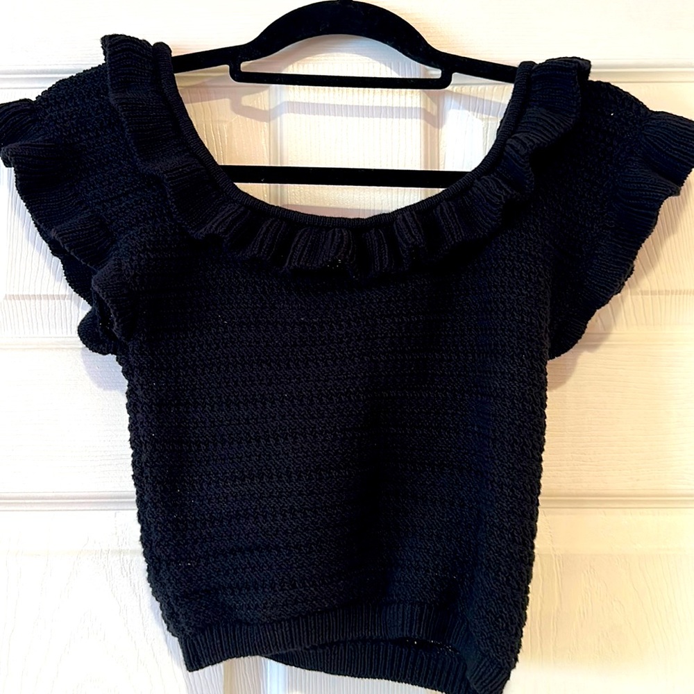 H&M Black Knitted Crop Top | Size Small | Never worn, without tags